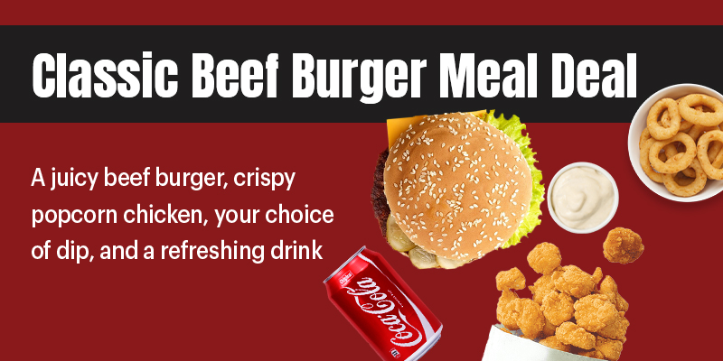 Strips N Dips Ayr Classic Beef Burger Meal Deal